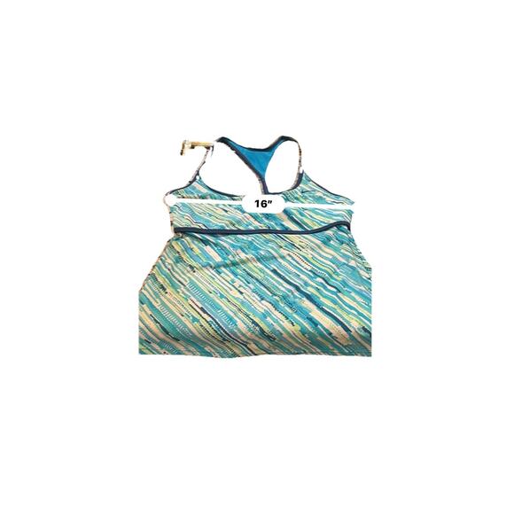 NIKE DRI-FIT Size 10 Womens Med Blue Lined Wireless Racerback Sports Tankini - Picture 6 of 8
